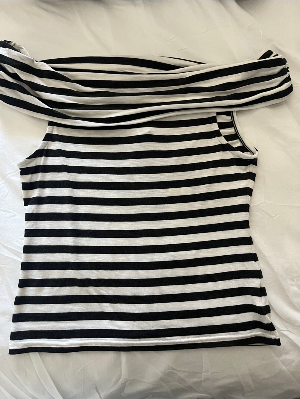 BDG Striped Off-Shoulder Women’s Top - Black & White